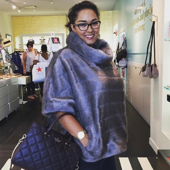 EUC Kate Spade Faux Mink Cape